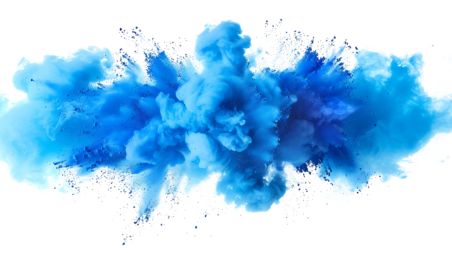 blue color explosion isolated on white