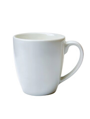 Obraz premium A plain white coffee mug perfect for showcasing brand designs or personalizing with artwork. Ideal for any beverage, PNG, transparent, No background.