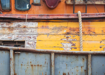 Old fishing boats detail, san antonio oeste ,rio negro, argentina