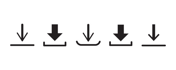 Download icon set. download icon Collection. download sign and symbol. Vector illustration.