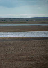 Empty beach, san antonio oeste town, rio negro province, argentina