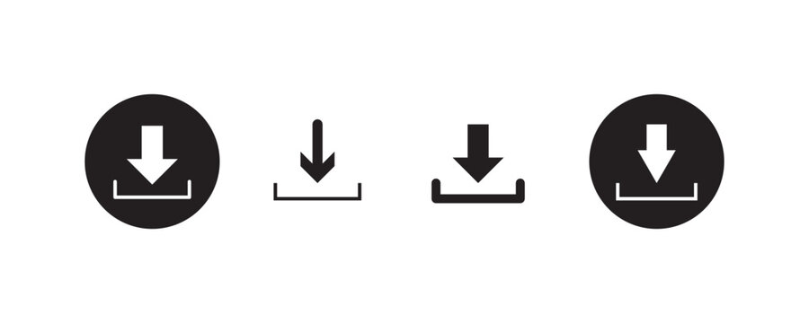 Download icon set. download icon Collection. download sign and symbol. Vector illustration.