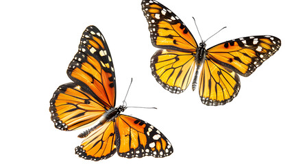 Obraz premium Flying plain tiger butterflies butterfly animal insect, insolated on withe