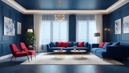 Photo interior modern design room 3d illustration;