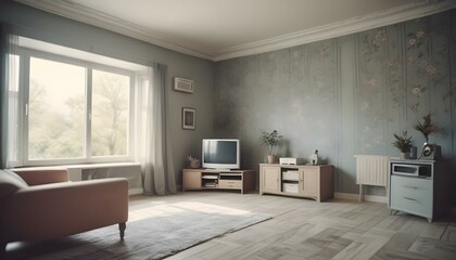 Photo interior modern design room 3d illustration;