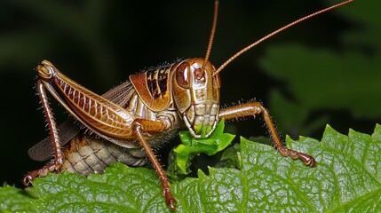Fototapeta premium Macro Photography of a Grasshopper