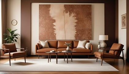 Fototapeta premium Photo interior modern design room 3d illustration;