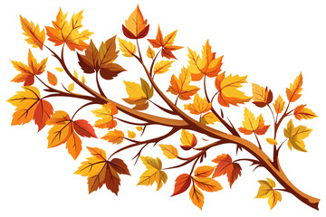autumn branch vector art, autumn branch illustration, graphics autumn branch icon
