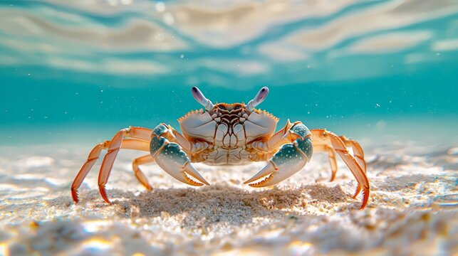 Blue Swimming Crab in Seagrass Bed