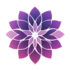 Fototapeta premium Abstract Lotus Mandala with Gradient Purple and Pink Petals, Symbolizing Balance, Harmony, and Tranquility for Meditation, Yoga, and Mindfulness Themes