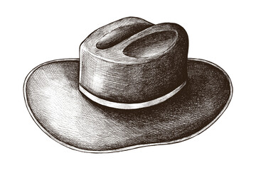 Hand drawn western hat sticker design element