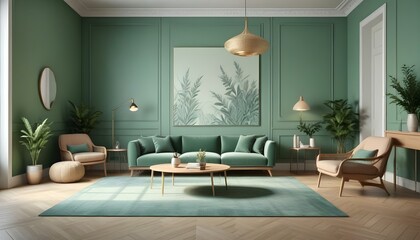 Photo interior modern design room 3d illustration;