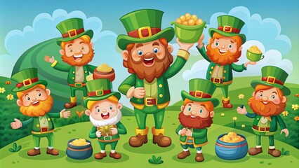 Fototapeta premium Leprechaun illustration bundle