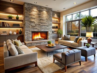 living room modern fireplace design ideas
