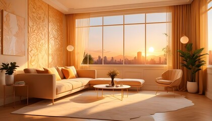 Photo interior modern design room 3d illustration;