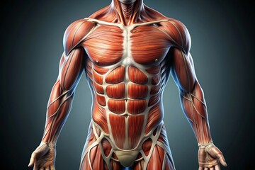 male abdominal muscle anatomy transparent illustration detail-oriented relaxed style medical illustration human morphology scientific visualization internal organs physiological illustrations