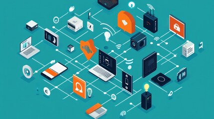 Fototapeta premium Smart Home Technology Network