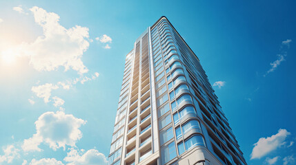 Obraz premium tall building with a blue sky in the background. 