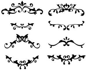 Elegant black ornamental frame png sticker collection