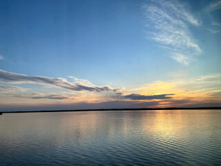 sunset over the lake