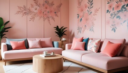 Photo interior modern design room 3d illustration;