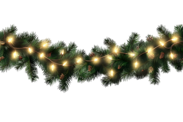 Vector Christmas garland on an isolated on transparent or white background, png
