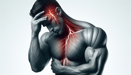 Man Suffering From Headache Pain.