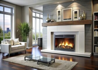 modern gas fireplace mantel designs