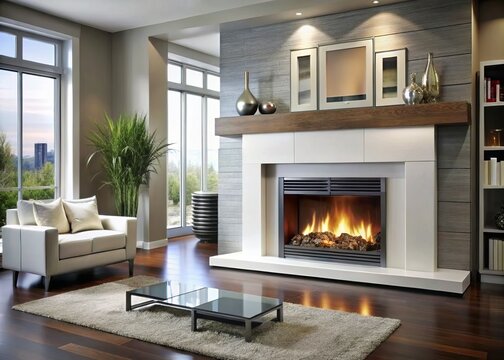 modern gas fireplace mantel designs