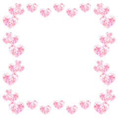 Frame png pink sequin hearts for Valentine