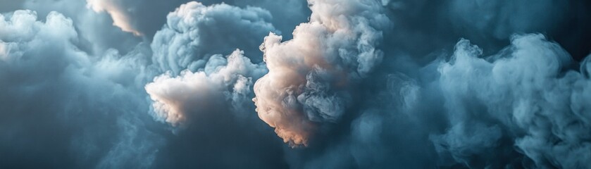 Abstract Cloudy Sky with a Large Cloud Formation
