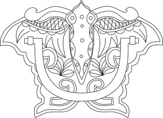 Sketch vector illustration silhouette design image icon logo symbol old door handle classic vintage ethnic traditional 