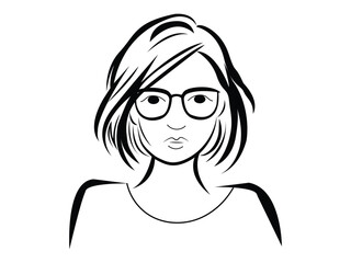 Beautiful women face line art illustration vector design