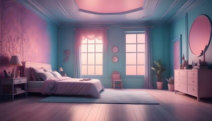 Photo interior modern design room 3d illustration;