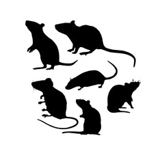 Silhouette and mouse vector