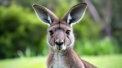 Fototapeta premium Close Up Portrait of a Curious Kangaroo