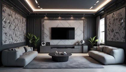 Photo interior modern design room 3d illustration;