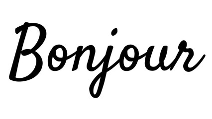 Bonjour word png, simple typography digital sticker in transparent background © Rawpixel.com