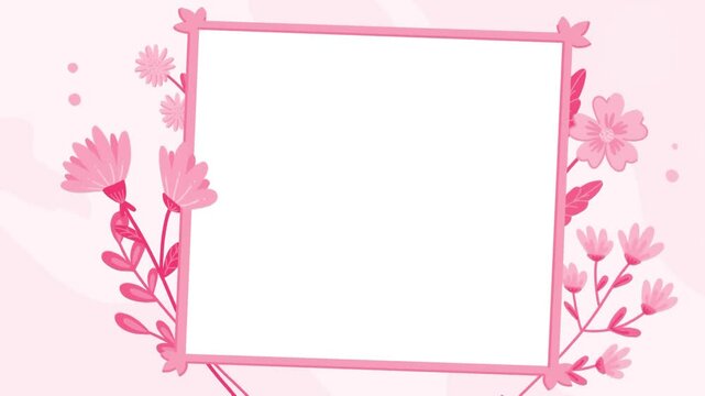  white frame animation flowers frames 2d animated paper note, intro design template introduction antique classic old fashioned banner card valentine mother day vector illustration graphic design
