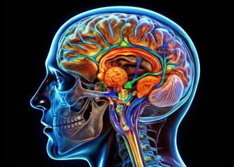 Neuroanatomy structures MRI scans detailed views