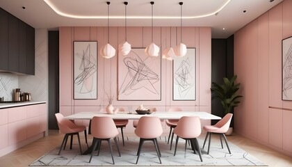 Photo interior modern design room 3d illustration;