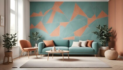 Photo interior modern design room 3d illustration;