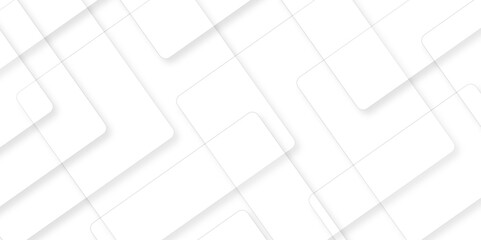 Abstract white background design with layers of textured white transparent material in triangle and squares shapes. White color technology concept geometric line vector white light grey background.	