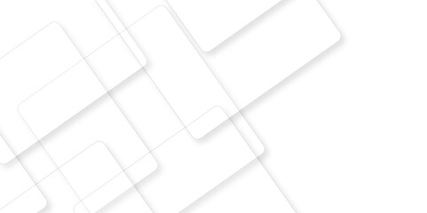 Abstract white background design with layers of textured white transparent material in triangle and squares shapes. White color technology concept geometric line vector white light grey background.	