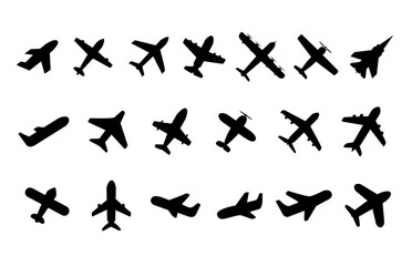 Plane icons stock vector  Illustration of airplane, airport Simple Airplane Silhouette Clip Art