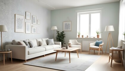 Fototapeta premium Photo interior modern design room 3d illustration;