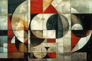 Abstract geometric artwork with layered textures