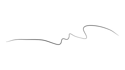 Minimal line png sticker, aesthetic scribble, transparent background