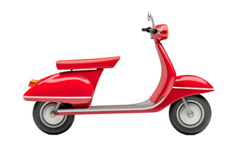 Obraz premium red vintage scooter on transparent background