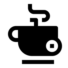 Processing Coffee Simple Glyph Icon. Single icon, glyph vector icon